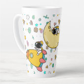 Astronaut Outer Space Cartoon Latte Mok (Linkerhoek)