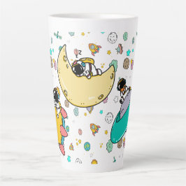 Astronaut Outer Space Cartoon Latte Mok