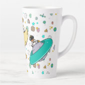 Astronaut Outer Space Cartoon Latte Mok (Rechts)