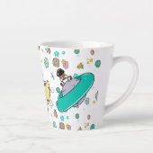 Astronaut Outer Space Cartoon Latte Mok (Rechts)