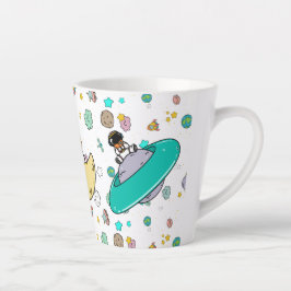 Astronaut Outer Space Cartoon Latte Mok
