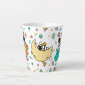 Astronaut Outer Space Cartoon Latte Mok (Voorkant)
