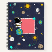 Astronaut Outer Space Cartoon Notitieboek (Voorkant)