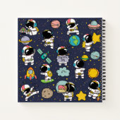 Astronaut Outer Space Cartoon Notitieboek (Achterkant)