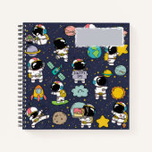 Astronaut Outer Space Cartoon Notitieboek (Voorkant)
