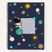 Astronaut Outer Space Cartoon Notitieboek (Voorkant)
