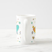 Astronaut Outer Space Cartoon Porselein Kop (Achterkant)