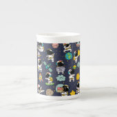 Astronaut Outer Space Cartoon Porselein Kop (Voorkant)
