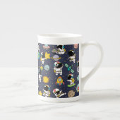 Astronaut Outer Space Cartoon Porselein Kop (Rechts)