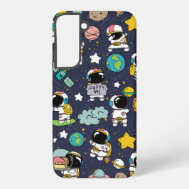 Astronaut Outer Space Cartoon Samsung Galaxy Hoesje