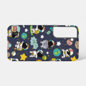 Astronaut Outer Space Cartoon Samsung Galaxy Hoesje (Achterkant horizontaal)