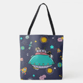 Astronaut Outer Space Cartoon Tote Bag (Voorkant)