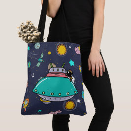 Astronaut Outer Space Cartoon Tote Bag