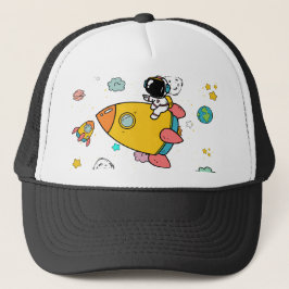 Astronaut Outer Space Cartoon Trucker Pet