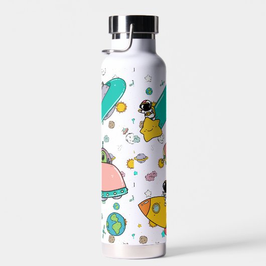 Astronaut Outer Space Cartoon Waterfles (Rechts)