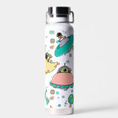 Astronaut Outer Space Cartoon Waterfles (Achterkant)