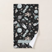Astronaut Outer Space Explorer Koel Blauw Patroon Bad Handdoek (Handdoek)