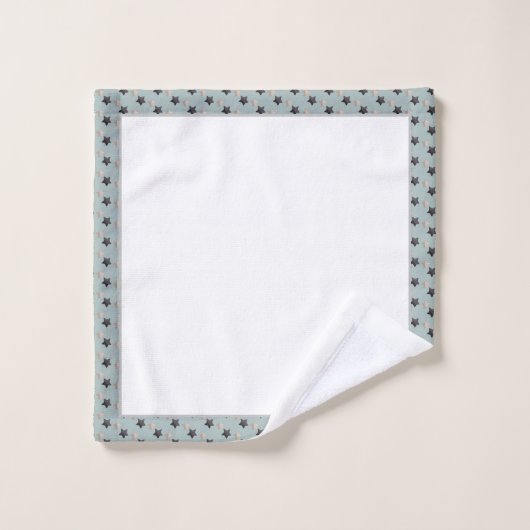 Astronaut Outer Space Explorer Koel Blauw Patroon Bad Handdoek (Wasdoekje)