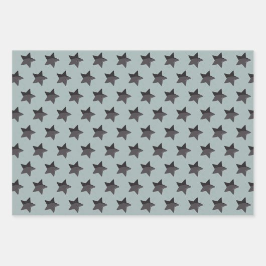 Astronaut Outer Space Explorer Koel Blauw Patroon Inpakpapier Vel (Voorkant 3)