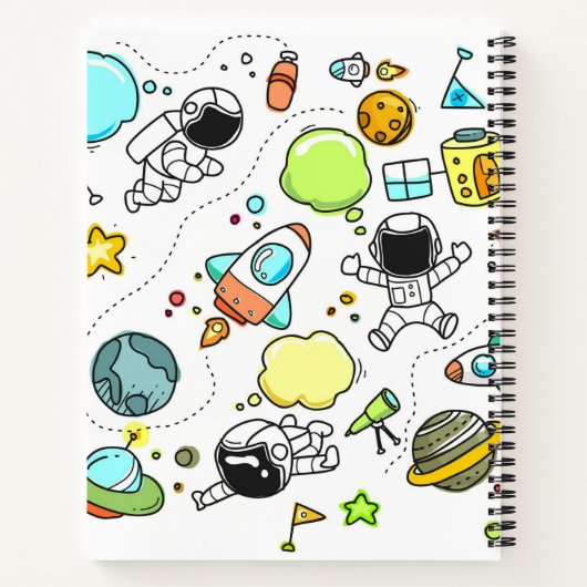 Astronaut Outer Space gepersonaliseerd terug naar Notitieboek (Achterkant)