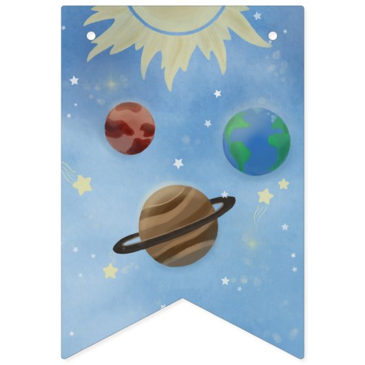Astronaut Outer Space Planets Birthday Vlaggetjes (Eerste vlag)
