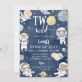 Astronaut Outer Space Safari Twee Wilde Verjaardag Kaart (Voorkant)