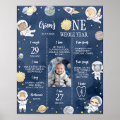 Astronaut Outer Space Safari Verjaardag Mijlpaal Poster (Voorkant)