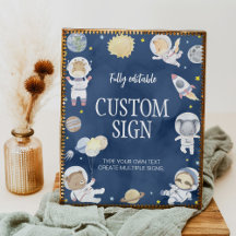 Astronaut Outer Space Safari Verjaardagstafelbord