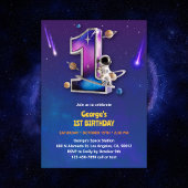 Astronaut Outer Space Thema Jongen 1e verjaardag Kaart