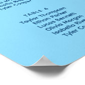 Astronaut Outer Space Verjaardag Blauw Zitplaatska Poster (Hoek)