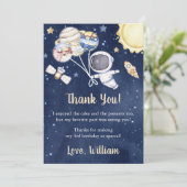 Astronaut Outer Space Verjaardag Dank je kaart (Staand voorkant)