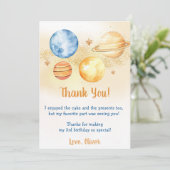 Astronaut Outer Space Verjaardag Dank je kaart (Staand voorkant)