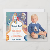 Astronaut Outer Space Verjaardag Dank je kaart (Voorkant)