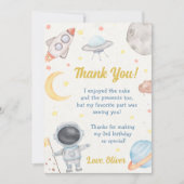 Astronaut Outer Space Verjaardag Dank je kaart (Voorkant)