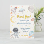 Astronaut Outer Space Verjaardag Dank je kaart (Staand voorkant)