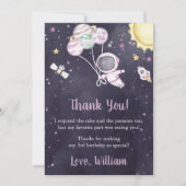 Astronaut Outer Space Verjaardag Dank je kaart (Voorkant)