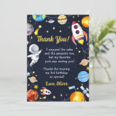 Astronaut Outer Space Verjaardag Dank je kaart (Staand voorkant)