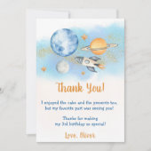 Astronaut Outer Space Verjaardag Dank je kaart (Voorkant)