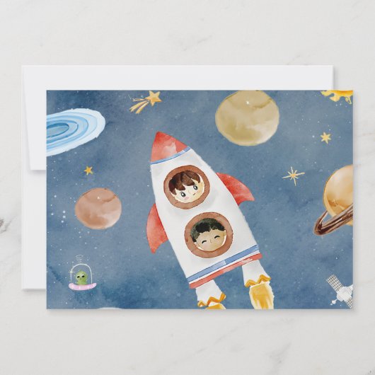 Astronaut Outer Space Verjaardag Dank je kaart (Achterkant)