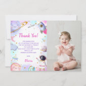 Astronaut Outer Space Verjaardag Dank je kaart (Voorkant)