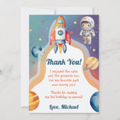 Astronaut Outer Space Verjaardag Dank je kaart (Voorkant)