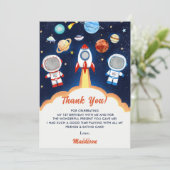 Astronaut Outer Space Verjaardag Dank je kaart (Staand voorkant)