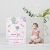 Astronaut Outer Space Verjaardag Dank je kaart (Staand voorkant)