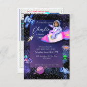 Astronaut Outer Space Verjaardag Foto Kaart (Voorkant / Achterkant)