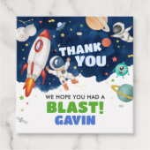 Astronaut Outer Space verjaardagsfeestje Bedankjes Labels (Voorkant)