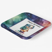 Astronaut Outer Space Verjaardagspapier Bord (Gebogen)
