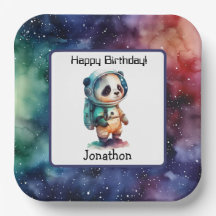 Astronaut Outer Space Verjaardagspapier Bord