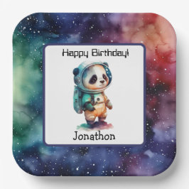 Astronaut Outer Space Verjaardagspapier Bord