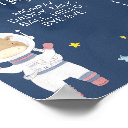 Astronaut Outer Space Wild One Birthday Milestone Poster (Hoek)