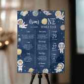 Astronaut Outer Space Wild One Birthday Milestone Poster